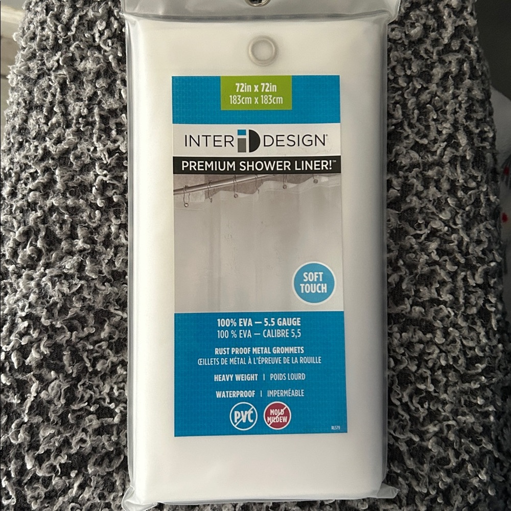 InterDesign White Premium Shower Liner